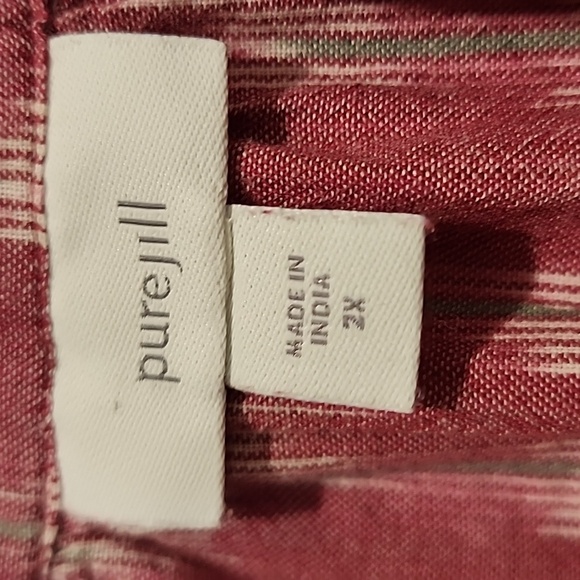 J Jill Raspberry Pink Patterned Top 2x - Picture 2 of 6